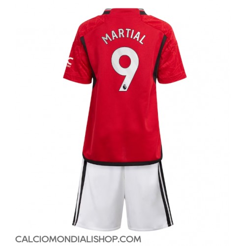 Maglie da calcio Manchester United Anthony Martial #9 Prima Maglia Bambino 2023-24 Manica Corta (+ Pantaloni corti)